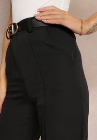 Renee - Czarne Szerokie Spodnie z Wysokim Stanem Lilura. Stan: podwyższony. Kolor: czarny #5