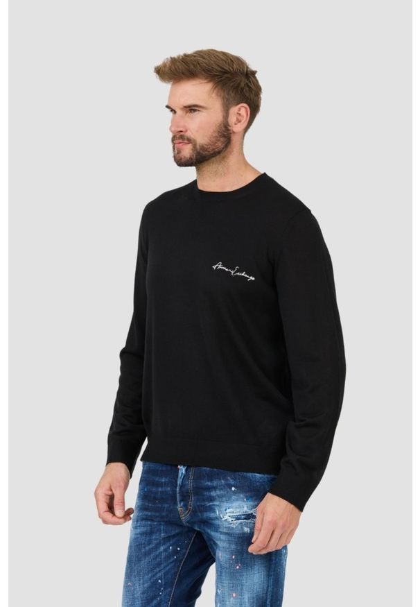Armani Exchange - ARMANI EXCHANGE Czarny sweter Jumpers. Kolor: czarny