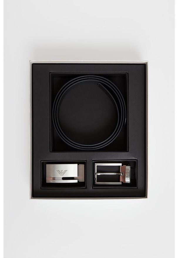 Emporio Armani - Pasek męski skórzany EMPORIO ARMANI. Materiał: skóra