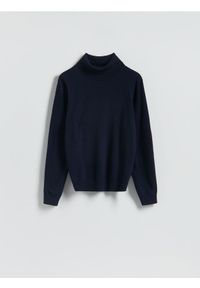 Reserved - Golf z wełny merino - granatowy. Typ kołnierza: golf. Kolor: niebieski. Materiał: wełna #1