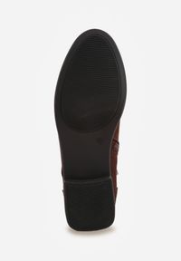 Renee - Brązowe Botki VICES z Ażurowymi Zdobieniami w Stylu Retro Limoni. Okazja: na co dzień. Zapięcie: sznurówki. Kolor: brązowy. Materiał: jeans. Szerokość cholewki: normalna. Wzór: ażurowy, aplikacja. Styl: retro #5