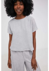 Answear Lab bluzka i spodnie z lnem damski kolor szary. Kolor: szary. Materiał: len #2