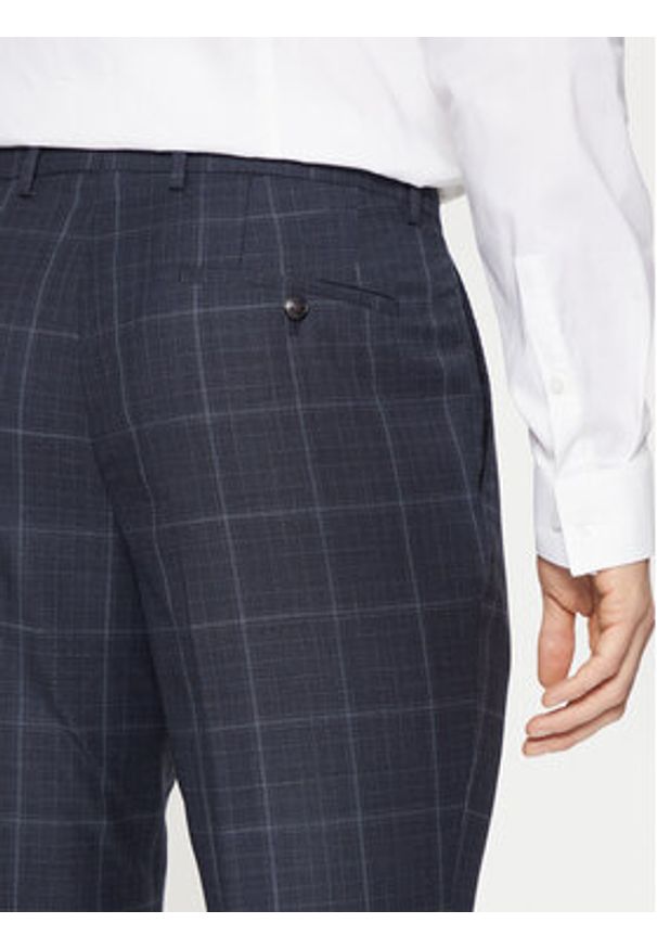 BOSS Garnitur H-Huge 50518097 Granatowy Slim Fit. Kolor: niebieski. Materiał: wełna