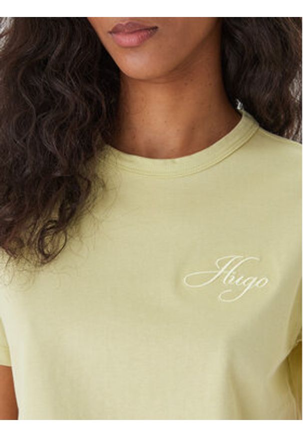 Hugo - HUGO T-Shirt Damacia_7 50561233 Zielony Regular Fit. Kolor: zielony. Materiał: bawełna