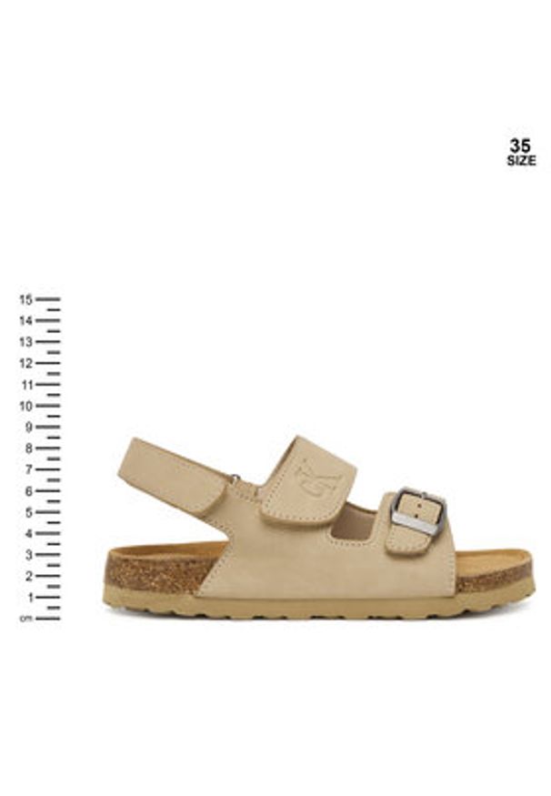 Calvin Klein Sandały Velcro V3X2-83328-0315 D Beżowy. Kolor: beżowy. Materiał: skóra