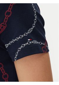 TOMMY HILFIGER - Tommy Hilfiger Sukienka codzienna Modern F&F Midi Dress WW0WW44547 Granatowy Regular Fit. Okazja: na co dzień. Kolor: niebieski. Materiał: bawełna. Typ sukienki: proste. Styl: casual. Długość: midi #3