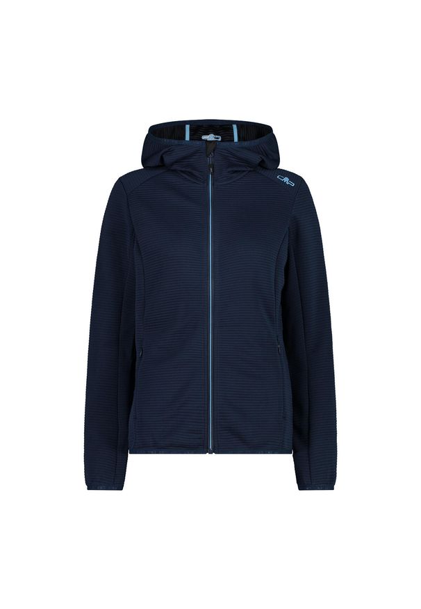 Bluza damska z kapturem CMP. Typ kołnierza: kaptur. Kolor: niebieski. Styl: sportowy. Sport: turystyka piesza