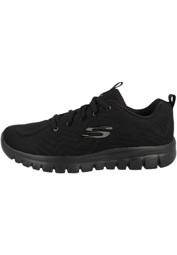 skechers - Buty do chodzenia damskie Skechers Graceful. Zapięcie: sznurówki. Kolor: czarny. Materiał: materiał, tkanina, syntetyk. Szerokość cholewki: normalna. Sport: turystyka piesza