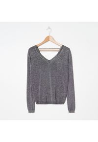House - Wiskozowy sweter z błyszczącą nitką - Czarny. Kolor: czarny. Materiał: wiskoza #1