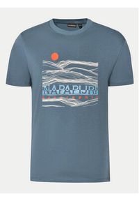 Napapijri T-Shirt S-Buti NP0A4INM Niebieski Regular Fit. Kolor: niebieski. Materiał: bawełna