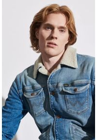 Wrangler - WRANGLER 124MJ SHERPA MĘSKA KURTKA JEANSOWA GREEN GRASS W4MS1027I 112320794. Materiał: jeans #5