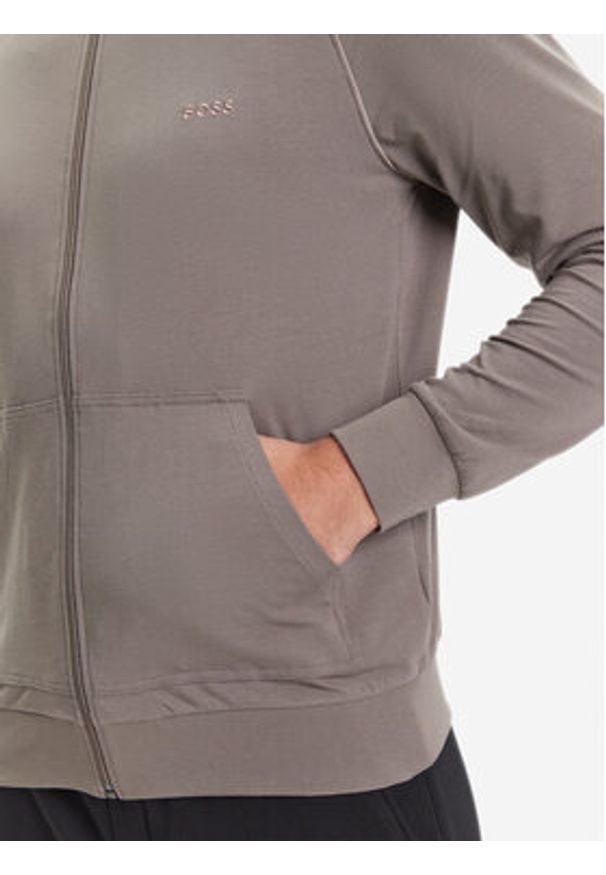 BOSS Bluza Mix&Match 50515313 Brązowy Regular Fit. Kolor: brązowy. Materiał: bawełna