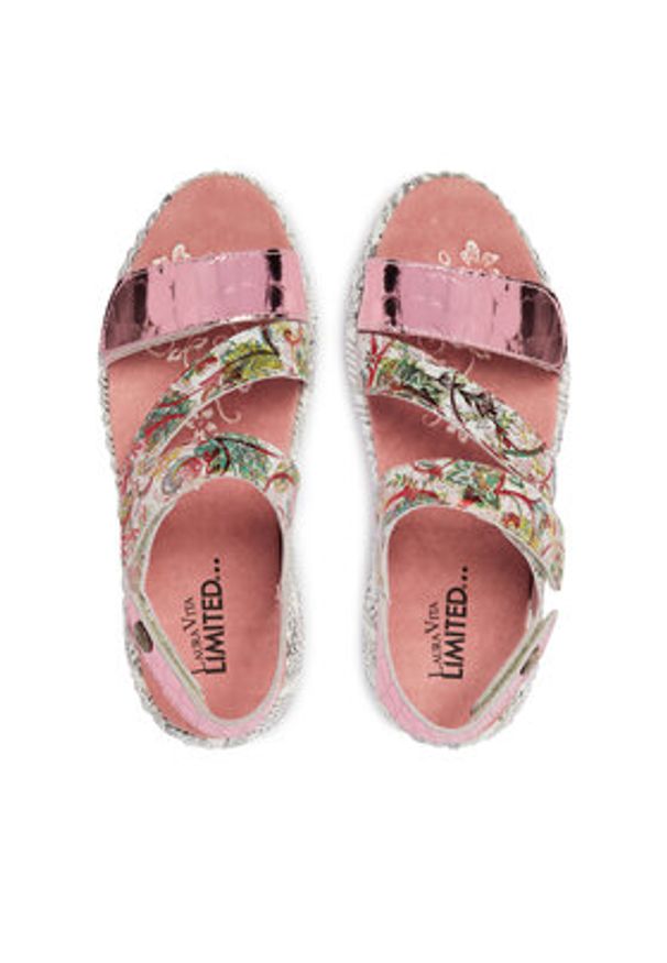 Laura Vita Sandały Nikito 19 Różowy. Kolor: różowy. Materiał: skóra