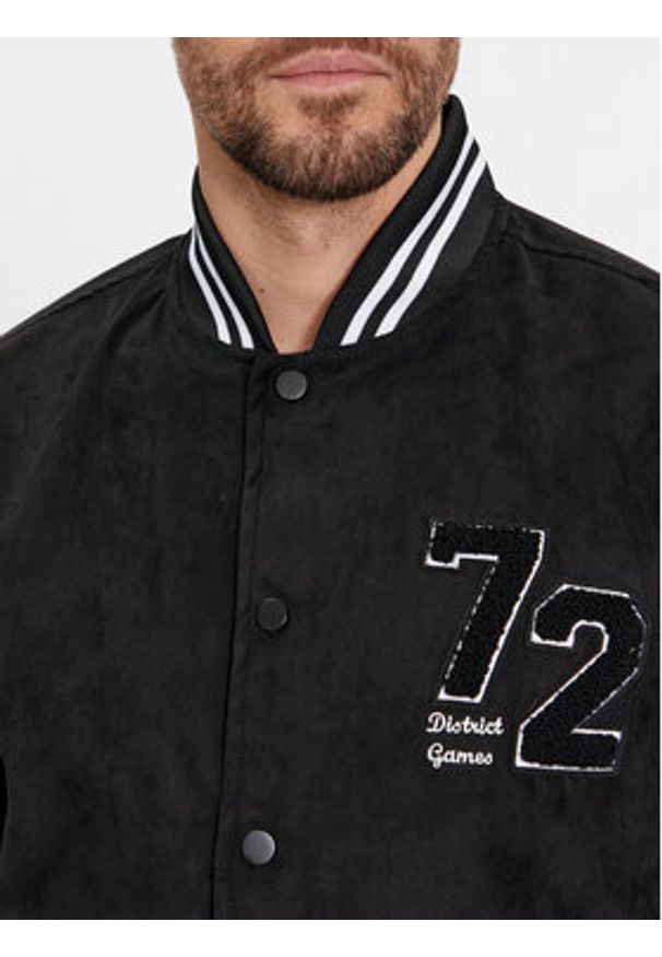 Brave Soul Kurtka bomber MJK-BROXTON Czarny Regular Fit. Kolor: czarny. Materiał: syntetyk