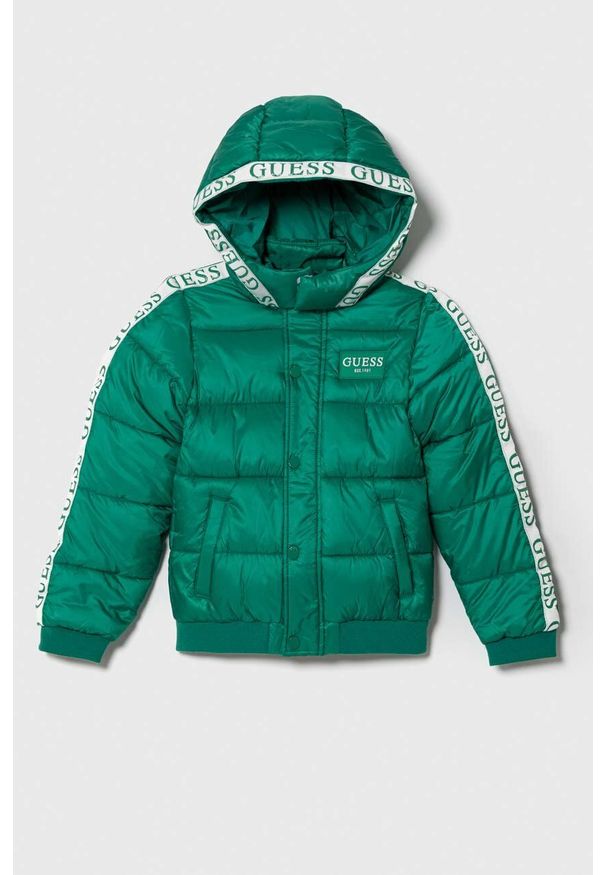 Guess kurtka dziecięca kolor zielony. Okazja: na co dzień. Kolor: zielony. Styl: casual