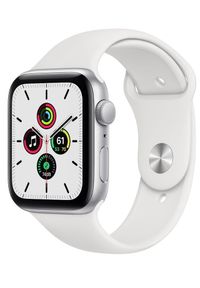 APPLE - Apple Watch SE , 44mm Silver Aluminium Case with White Sport Band (MYDQ2HC/A). Rodzaj zegarka: smartwatch. Kolor: srebrny. Styl: sportowy #1