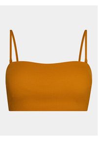Calvin Klein Swimwear Góra od bikini KW0KW02042 Brązowy. Kolor: brązowy. Materiał: syntetyk
