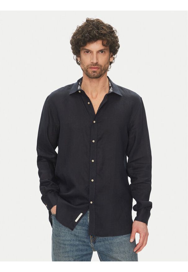 Liu Jo Koszula QA5097 T4359 94013 Granatowy Regular Fit. Kolor: niebieski. Materiał: len