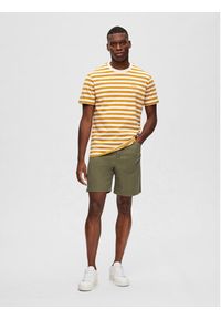 Selected Homme T-Shirt 16088527 Żółty Regular Fit. Kolor: żółty #4