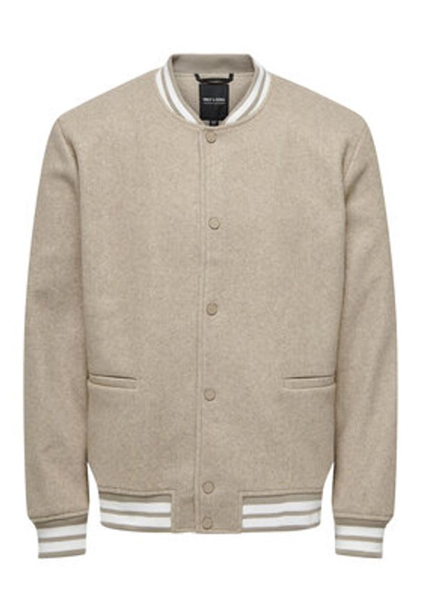 Only & Sons Kurtka bomber 22025212 Beżowy Regular Fit. Kolor: beżowy. Materiał: syntetyk