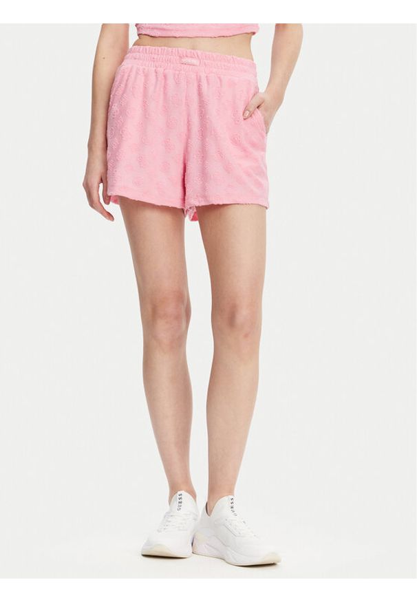 Guess Szorty sportowe V5GD16 KCT02 Różowy Regular Fit. Kolor: różowy. Materiał: syntetyk