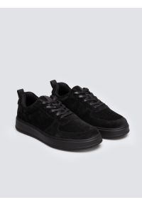 Big-Star - Sneakersy męskie ze skóry naturalnej zamszowej czarne OO174012 906. Okazja: na co dzień. Nosek buta: okrągły. Kolor: czarny. Materiał: zamsz, skóra #3