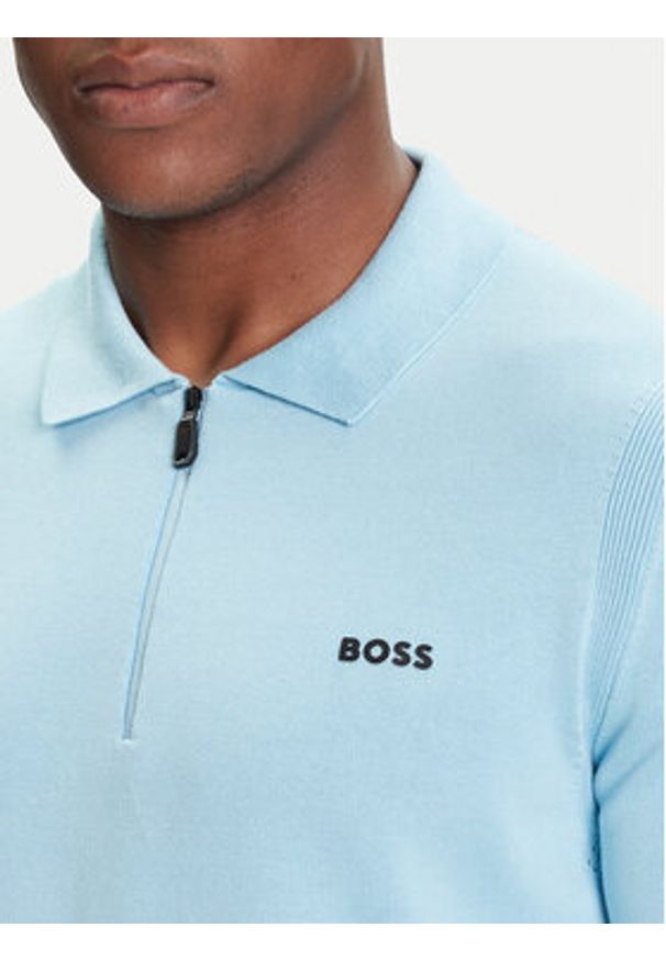 BOSS Polo K_Ever-X PS 50541961 Błękitny Regular Fit. Typ kołnierza: polo. Kolor: niebieski. Materiał: bawełna