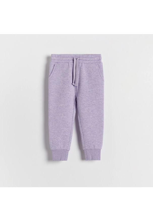 Reserved - Bawełniane spodnie dresowe - Fioletowy. Kolor: fioletowy. Materiał: bawełna, dresówka