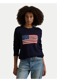 Polo Ralph Lauren Sweter 710718281006 Granatowy Regular Fit. Typ kołnierza: polo. Kolor: niebieski. Materiał: bawełna #1