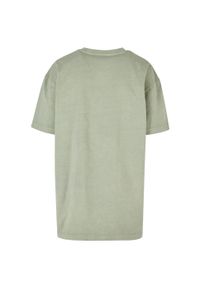 BUILD YOUR BRAND - Koszulka Damska Acid Wash Oversized T-shirt. Kolor: zielony