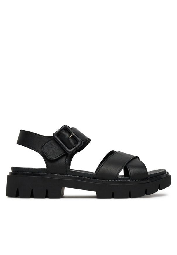 Remonte Sandały D7950-00 Czarny. Kolor: czarny. Materiał: skóra