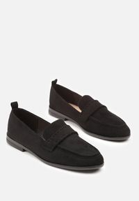 Born2be - Czarne Mokasyny Vices ze Skórzaną Wkładką i Ozdobnymi Przeszyciami Adestiia. Kolor: czarny. Materiał: skóra. Styl: klasyczny, elegancki #5