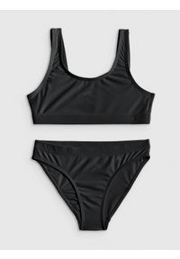 4f - 4F Kostium kąpielowy dwuczęściowy dziewczęcy - czarny 158/164 (12-14 lat). Kolor: czarny #1