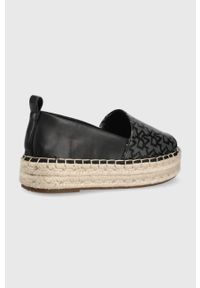 DKNY - Dkny espadryle Magan kolor czarny na platformie K1209515. Kolor: czarny. Materiał: materiał, guma. Obcas: na platformie #4