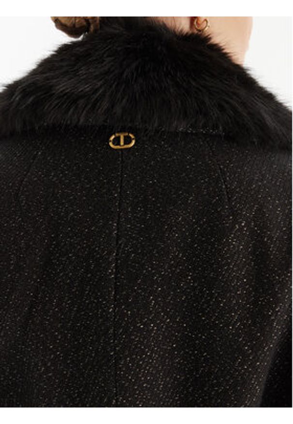 TwinSet - TWINSET Płaszcz zimowy 252TT2040 Czarny Regular Fit. Kolor: czarny. Sezon: zima