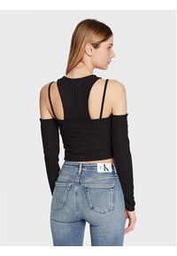 Calvin Klein Jeans Bluzka J20J220775 Czarny Slim Fit. Kolor: czarny. Materiał: wiskoza #3