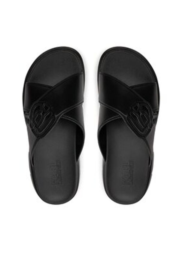 Karl Lagerfeld - KARL LAGERFELD Klapki KL83504 Czarny. Kolor: czarny. Materiał: skóra