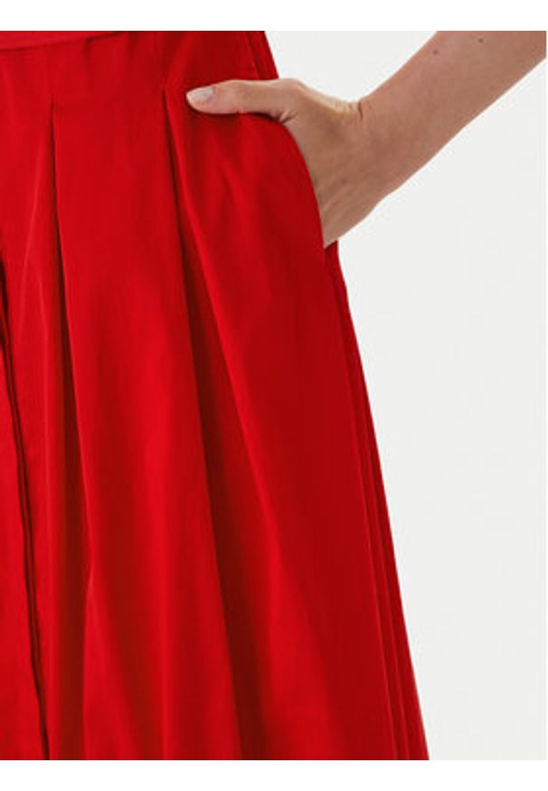 LOLA CASADEMUNT Sukienka koszulowa LS2616089 Czerwony Regular Fit. Kolor: czerwony. Materiał: bawełna. Typ sukienki: koszulowe