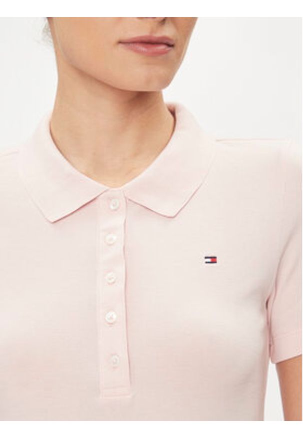 TOMMY HILFIGER - Tommy Hilfiger Sukienka codzienna 1985 WW0WW37853 Różowy Slim Fit. Okazja: na co dzień. Kolor: różowy. Materiał: bawełna. Typ sukienki: proste. Styl: casual