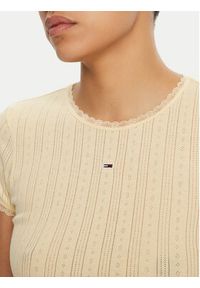 Tommy Jeans T-Shirt DW0DW19493 Żółty Slim Fit. Kolor: żółty. Materiał: bawełna #3