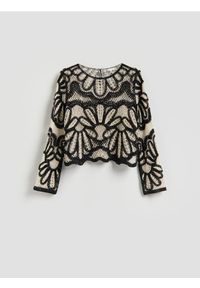 Reserved - Ażurowa bluzka - wielobarwny. Materiał: bawełna, dzianina. Wzór: ażurowy #1
