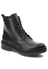 Czarne Botki Pollonus Modne Buty Damskie. Okazja: na co dzień. Kolor: czarny. Materiał: materiał, skóra. Szerokość cholewki: normalna. Wzór: aplikacja. Styl: casual, elegancki
