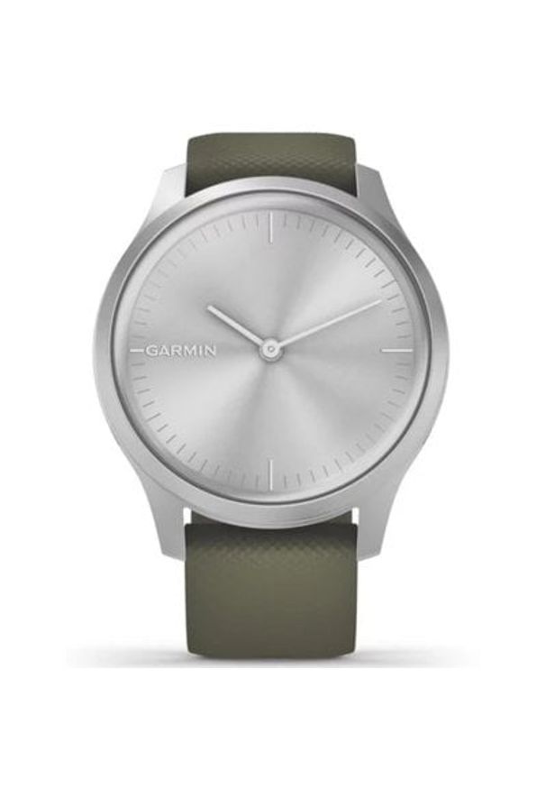 Zegarek sportowy GARMIN Vivomove Style Srebrno-zielony. Rodzaj zegarka: analogowe. Kolor: srebrny, zielony, wielokolorowy. Materiał: nylon. Styl: sportowy