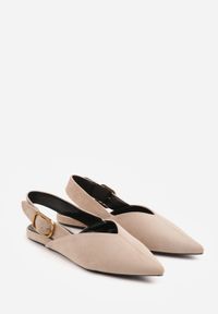 Born2be - Beżowe Sandały z Ozdobnym Wycięciem i Odkrytą Piętą Naitheis. Zapięcie: klamry. Kolor: beżowy. Materiał: jeans. Styl: elegancki #7