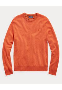 Ralph Lauren - RALPH LAUREN - Pomarańczowy sweter z wełny merino. Okazja: na co dzień. Typ kołnierza: polo. Kolor: pomarańczowy. Materiał: wełna. Długość rękawa: długi rękaw. Długość: długie. Wzór: haft. Styl: klasyczny, casual #3
