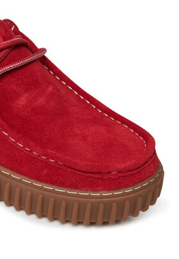 Clarks Półbuty Torhill Low 26180908 Czerwony. Kolor: czerwony. Materiał: skóra