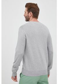 Polo Ralph Lauren sweter bawełniany męski kolor szary lekki. Typ kołnierza: polo. Kolor: szary. Materiał: bawełna. Długość rękawa: długi rękaw. Długość: długie
