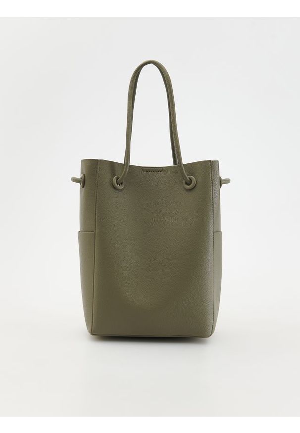 Reserved - Torebka shopper - ciemnozielony. Kolor: zielony. Materiał: skórzane
