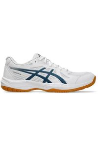 Buty siatkarskie męskie Asics Upcourt 6. Kolor: biały, wielokolorowy. Materiał: materiał, syntetyk. Szerokość cholewki: normalna