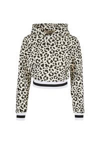 Sweat z kapturem court kobieta Urban Classics AOP College. Typ kołnierza: kaptur. Kolor: biały. Długość: krótkie #1